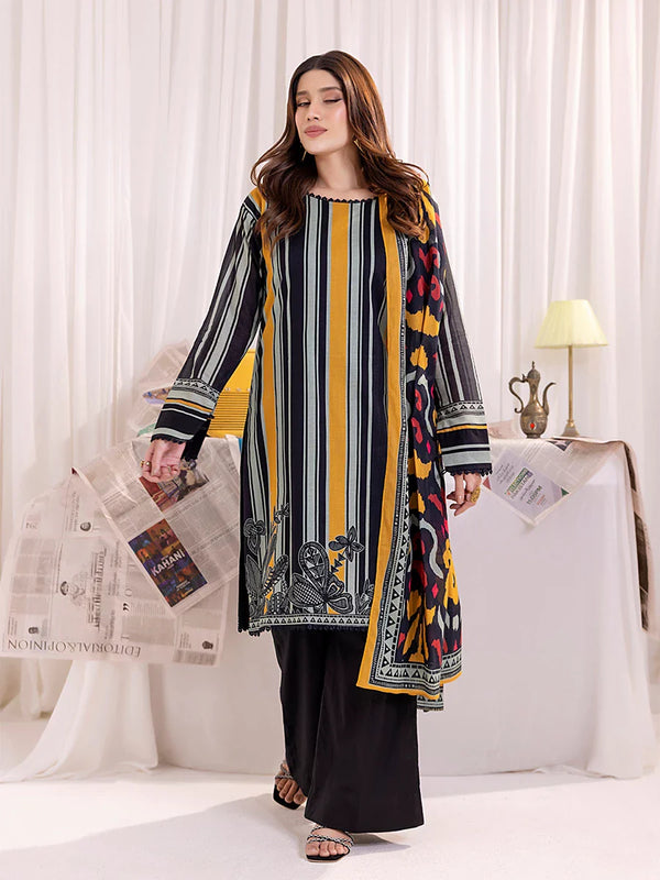 3PC Unstitched Lawn Printed Suit
