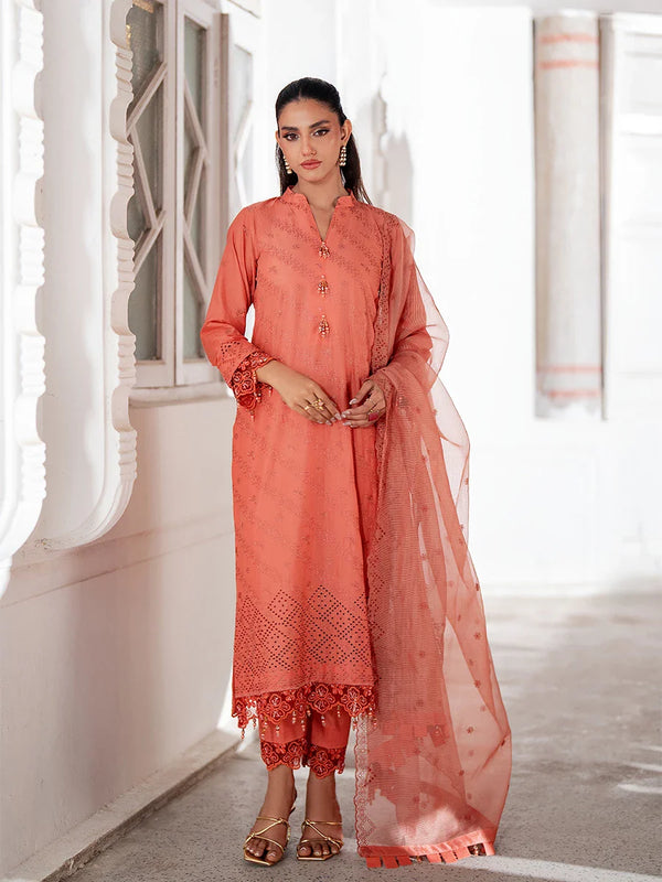 3Pc Unstitched Chikankari Embroidered Lawn Suit (CK031)