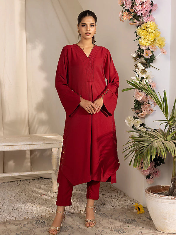 2PC Stitched Crepe Suit