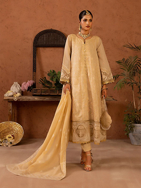 3PC Stitched Staple Dyed Embroidered Suit (SPL3PELP098)