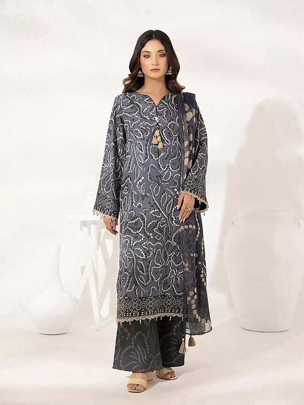 3PC Unstitched Printed Lawn Silk Suit (ASI294)
