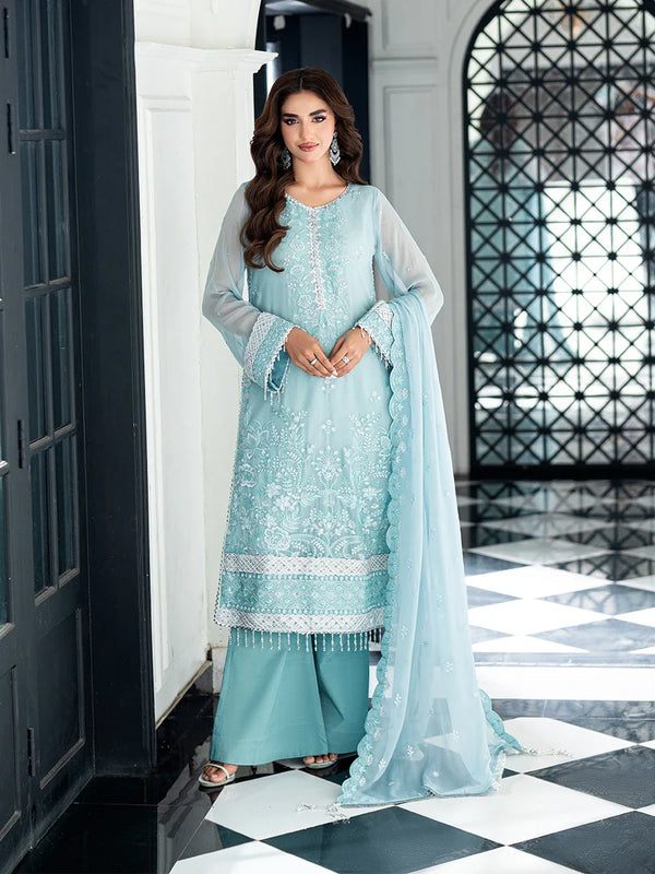3PC Unstitched Chiffon Embroidered Suit (CH052)
