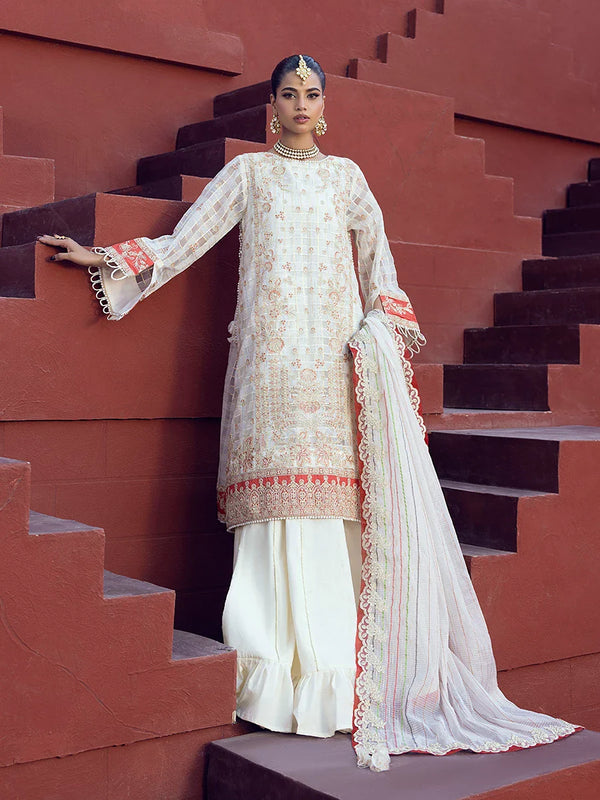 3PC Unstitched Festive Embroidered Suit (JI024)