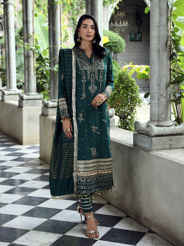 3Pc Unstitched Luxury Chiffon Suit