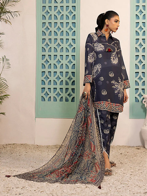 3PC Unstitched Printed Silk Lawn Suit (ASI051)