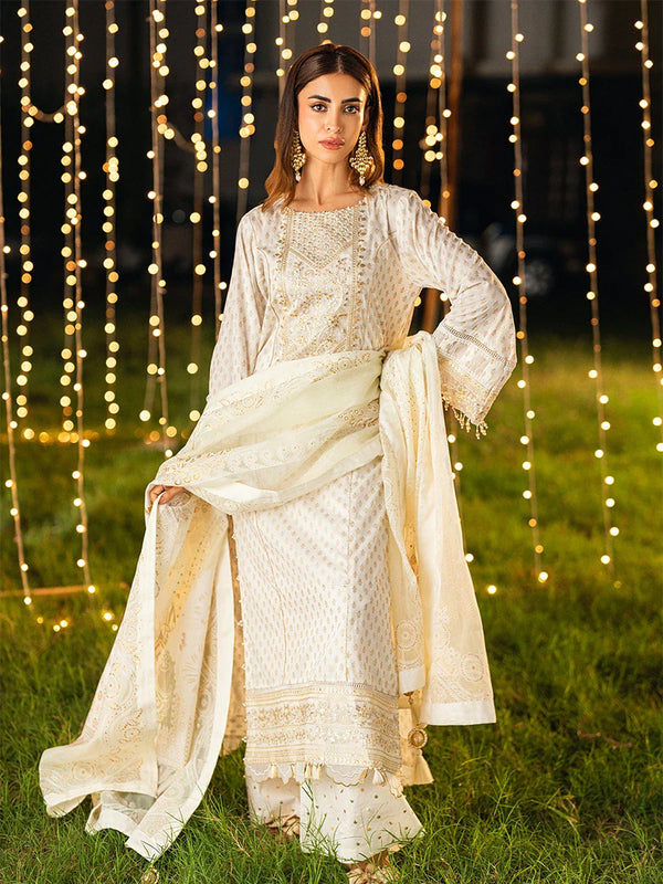 3PC Unstitched Luxury Lawn Embroidered Suit