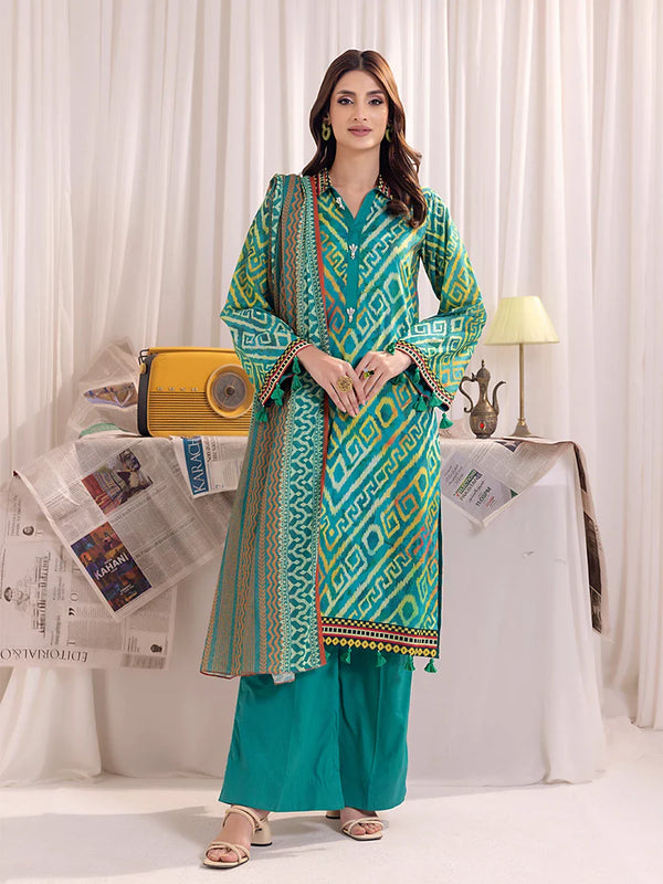 3PC Unstitched Lawn Printed Suit