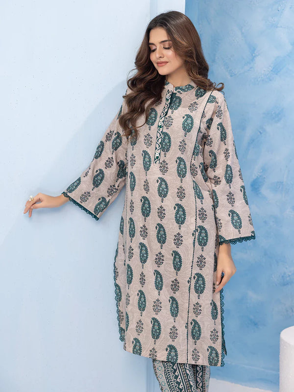 2Pc Stitched Printed Khaddar Dress (BPE093)