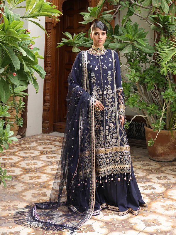 3PC STITCHED FESTIVE EMBROIDERED SUIT