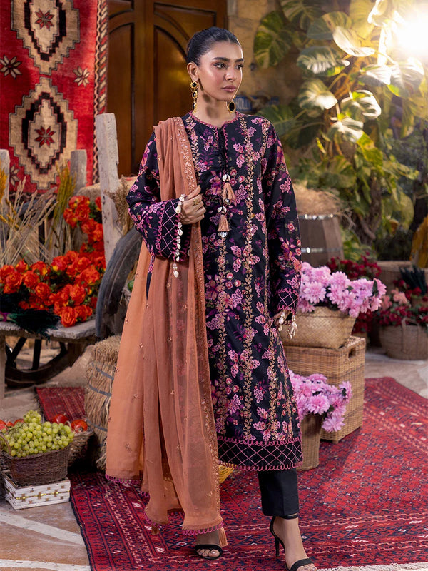 FLORIENT-EMBROIDERED LUXURY CAMBRIC UNSTITCHED 3PCS
