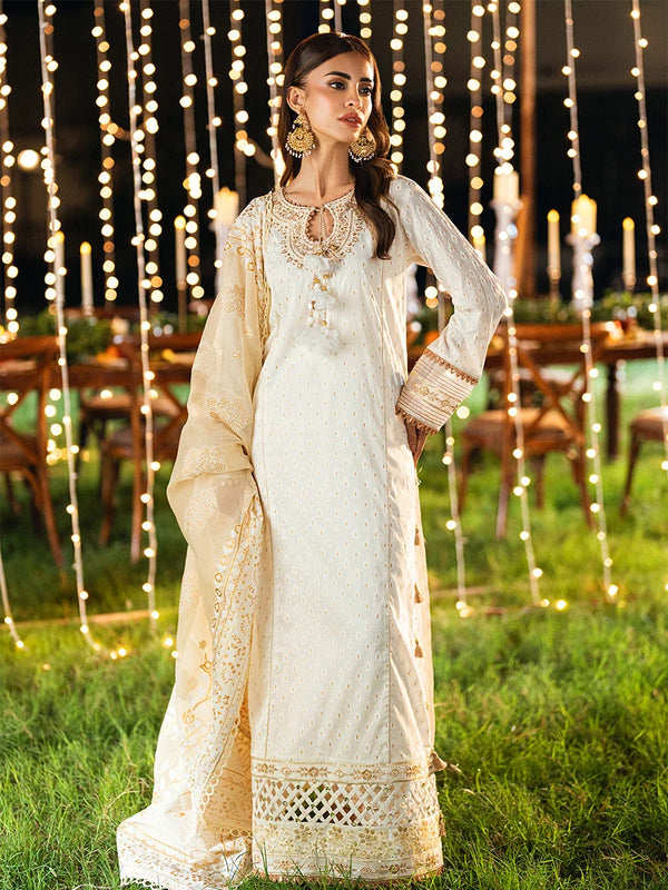3PC Unstitched Luxury Lawn Embroidered Suit
