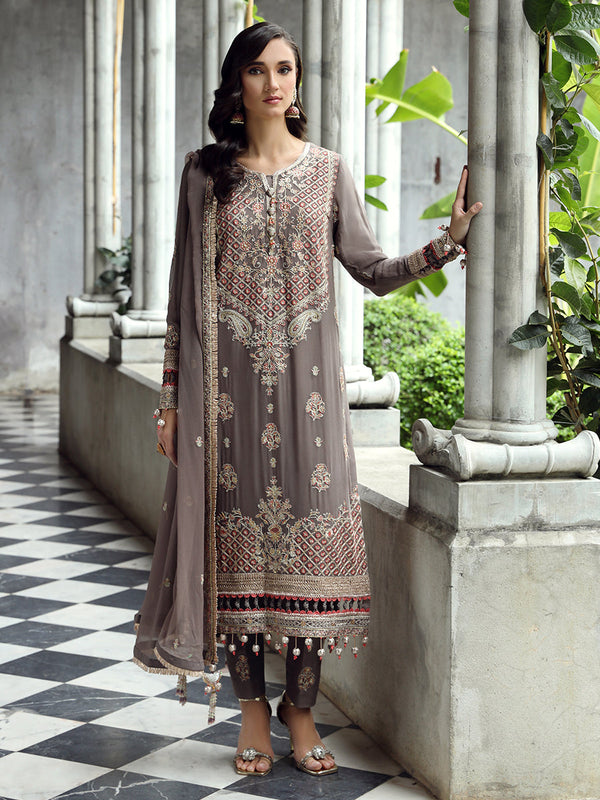 3Pc Unstitched Luxury Chiffon Suit