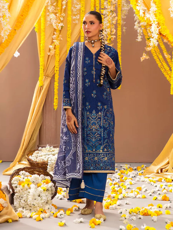 3Pc Unstitched Festive Embroidered Suit (No056)