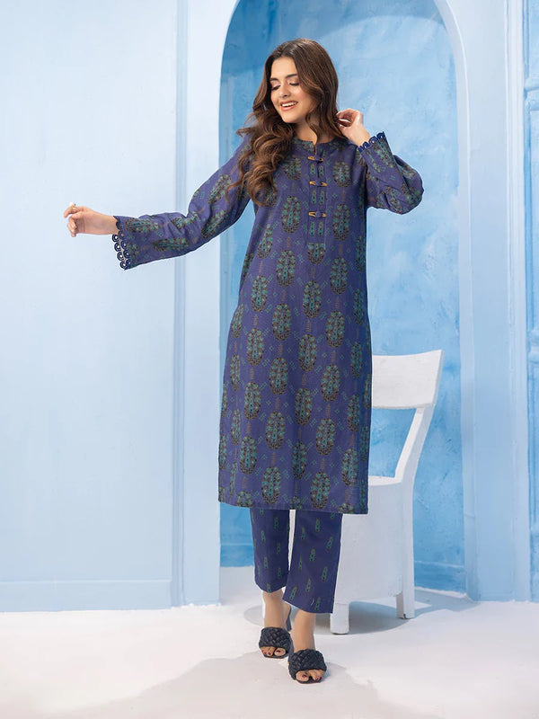 2Pc Stitched Printed Khaddar Dress (BPE094B)
