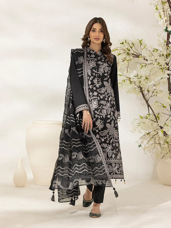 3PC Unstitched Lawn Embroidered Suit (UNS7MI105)