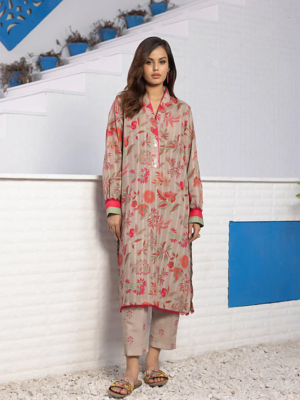 2PC Stitched Poly Viscose Printed Suit