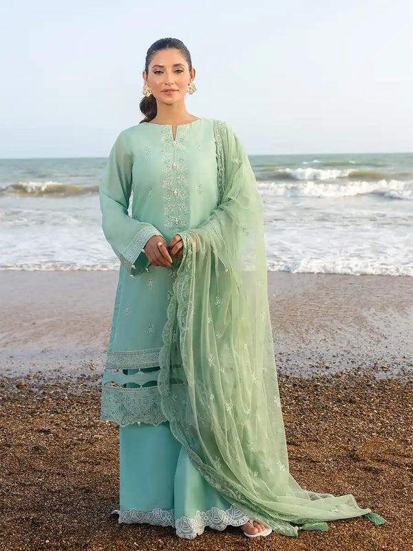 3PC Unstitched Embroidered Lawn Suit (ALM062)