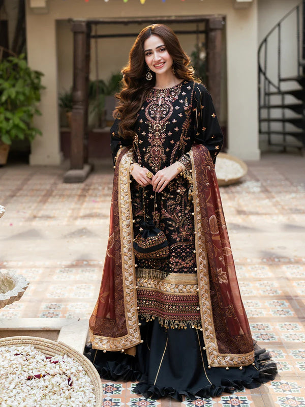 3PC Unstitched Festive Embroidered Suit (NO025)