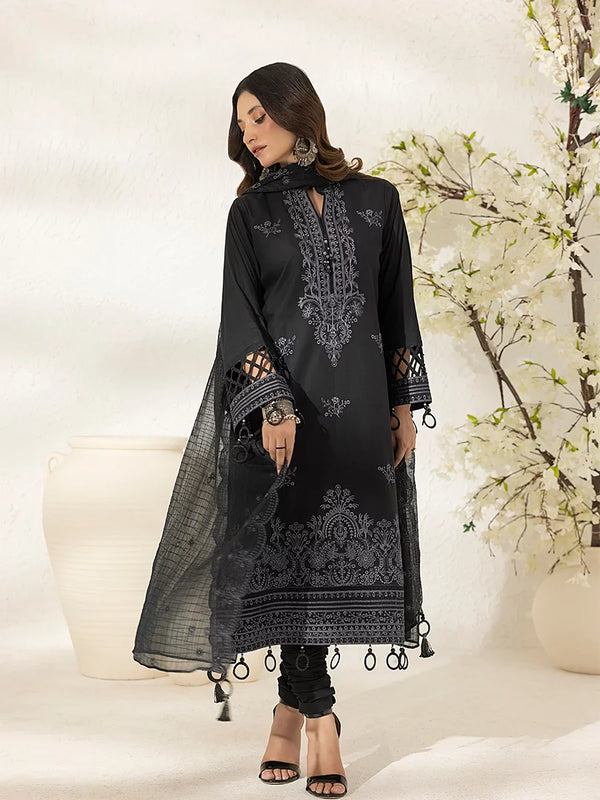 3PC Unstitched Lawn Embroidered Suit (UNS7MI107)