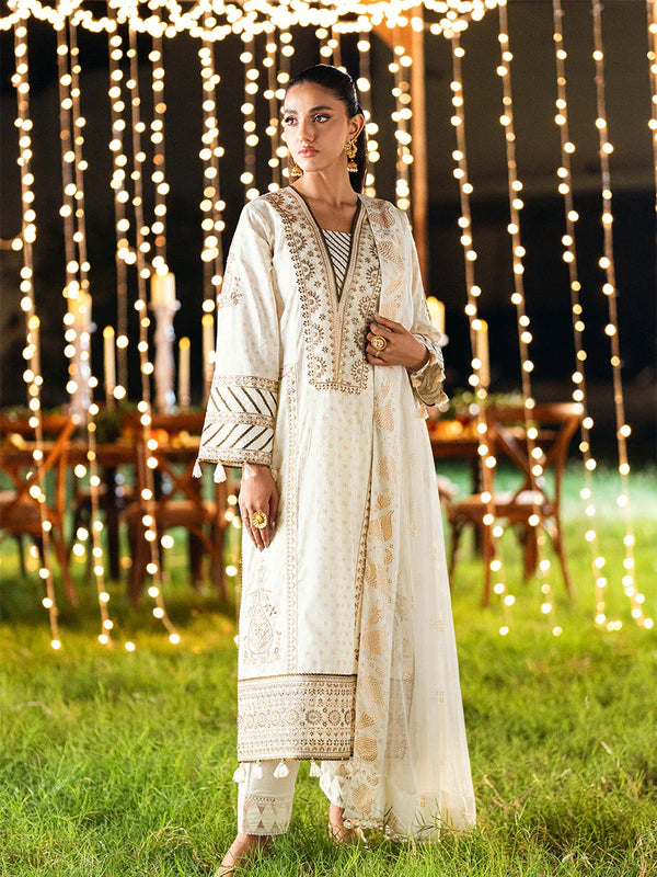 3PC Unstitched Luxury Lawn Embroidered Suit