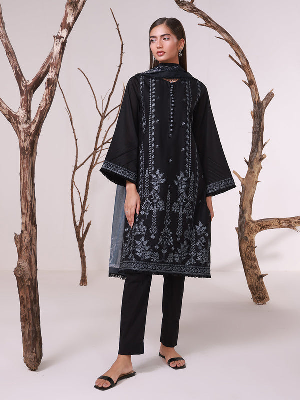 MONOCHROME EMBROIDERED LAWN SUIT