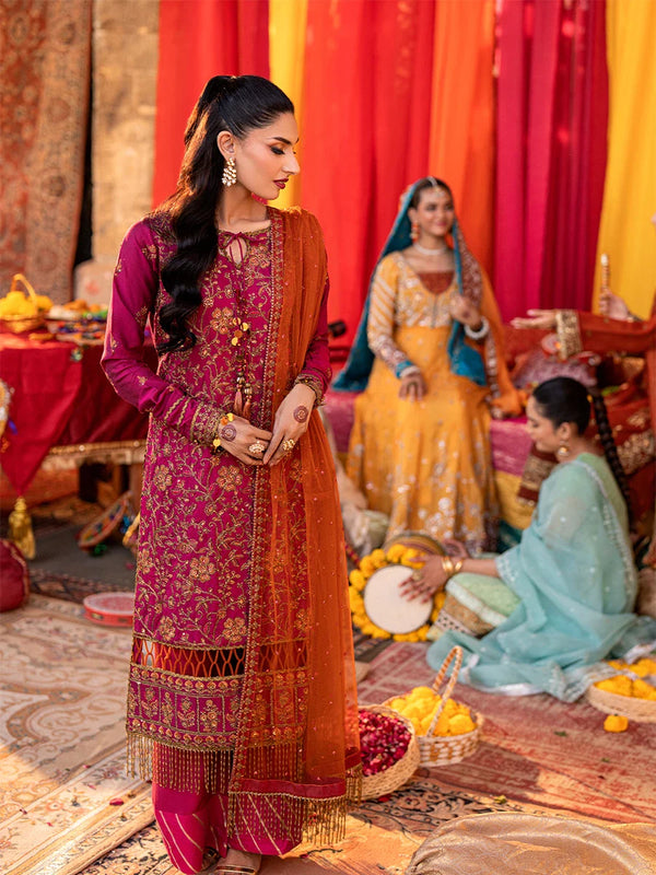 3Pc Unstitched Festive Embroidered Suit (No013)