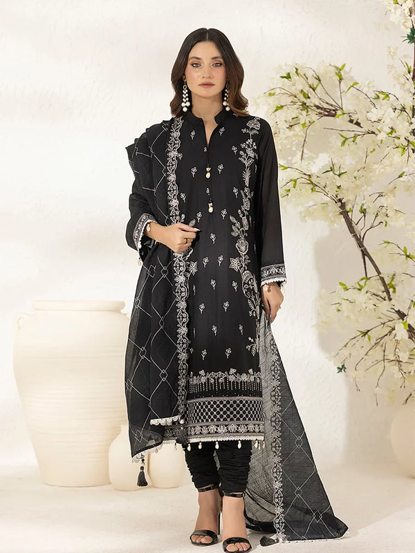 3PC Unstitched Lawn Embroidered Suit (UNS7MI112)