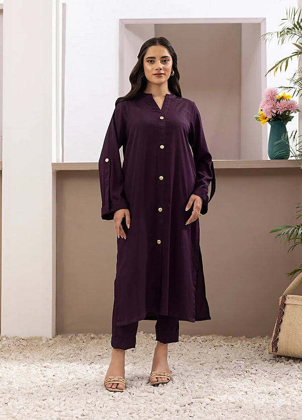 2PC Stitched Silk Suit