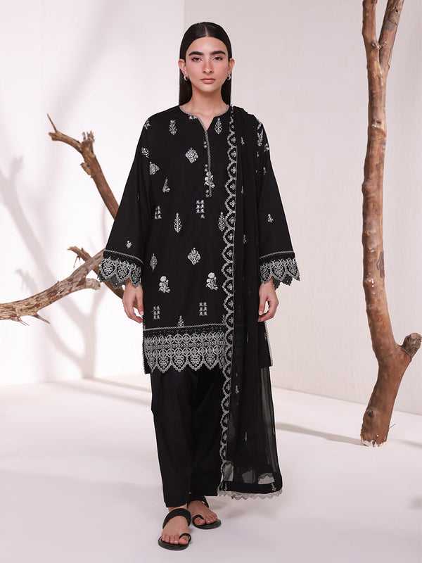 MONOCHROME EMBROIDERED LAWN SUIT