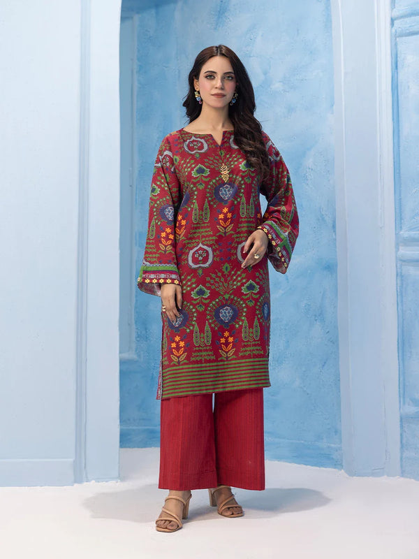 2PC Stitched Printed Khaddar Dress