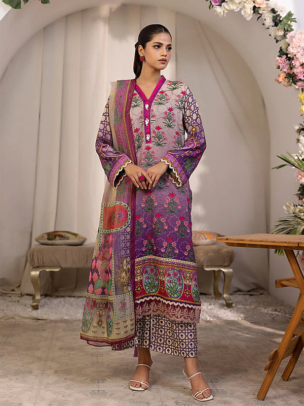 3PC Stitched Dobby Embroidered Suit (SPL3PEC045)