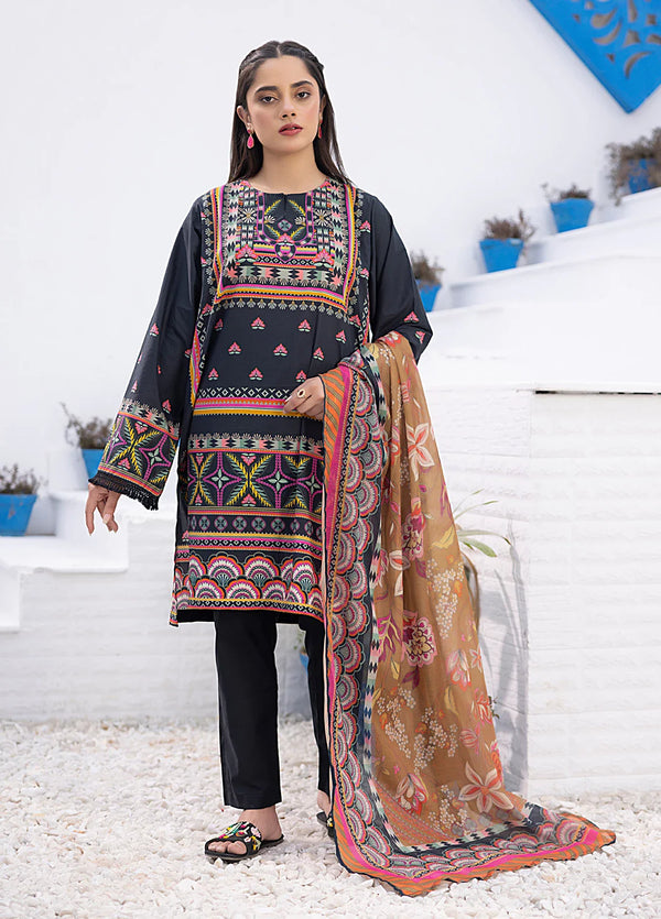 3PC Stitched Cambric Printed Suit