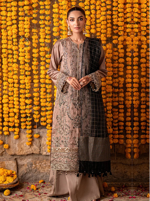 3Pc Unstitched Festive Embroidered Suit (No020)