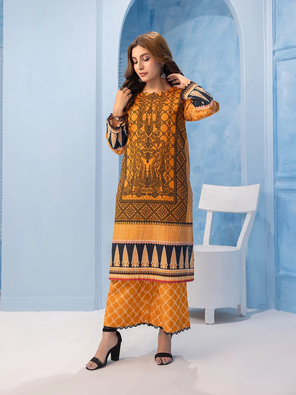 2Pc Stitched Printed Khaddar Dress