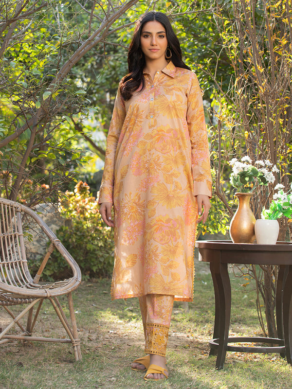 2pc - Stitched Basic Printed Cambric Shirt
