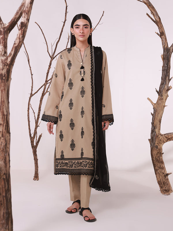 MONOCHROME EMBROIDERED LAWN SUIT