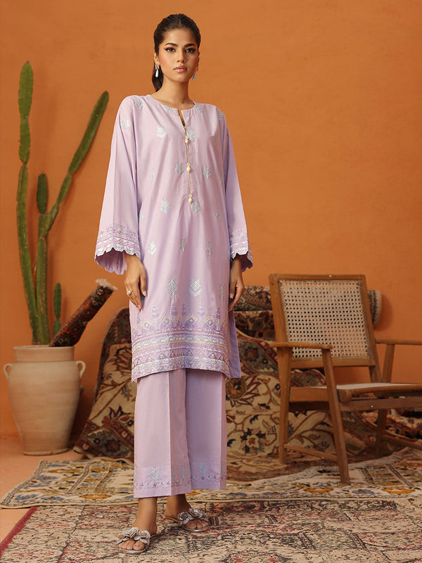 2pc -Stitched Basic Signature Embroidered Cambric Suit
