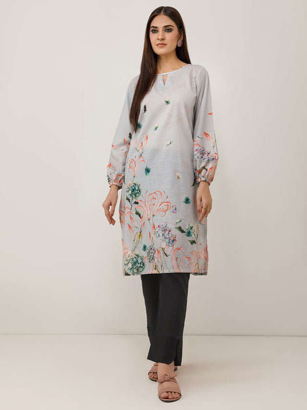 1pc - Stitched Basic Printed Texture Lawn Shirt