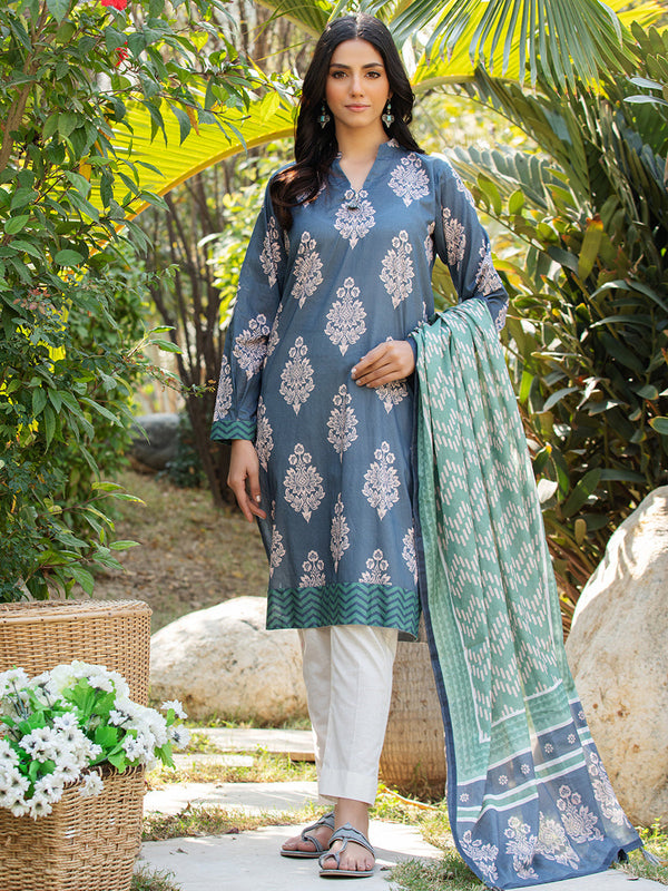 2pc - Printed Stitched Shirt & Dupatta