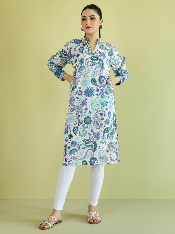 1PC Stitched Basic Printed Lawn Shirt