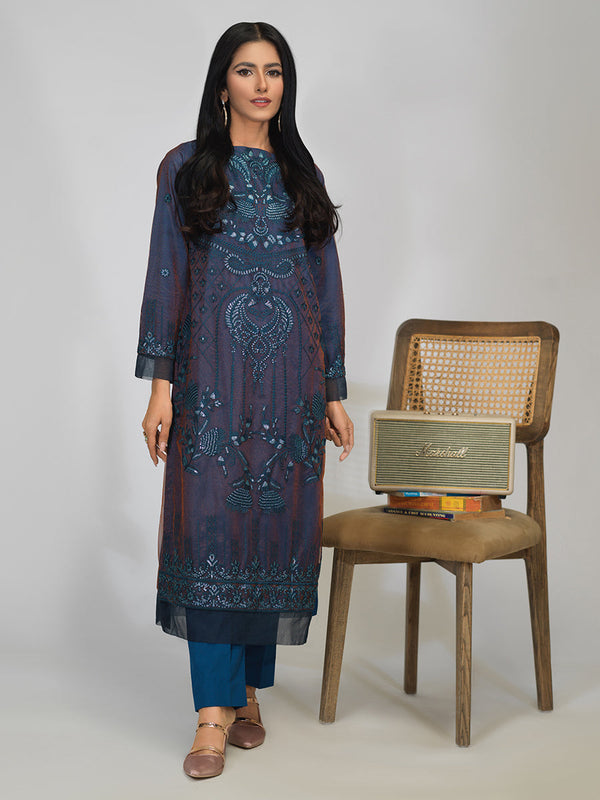 2pc -Stitched Festive Embroidered Suit