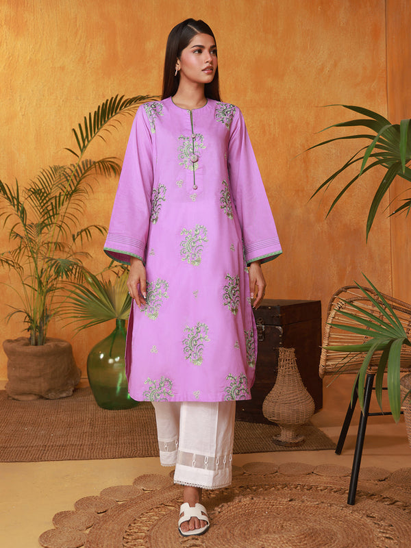 1PC Stitched Signature Embroidered Cambric Shirt