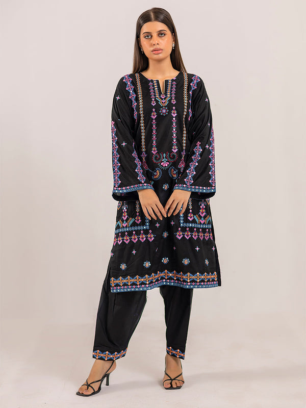 2PC Stitched Basic Embroidered Suit