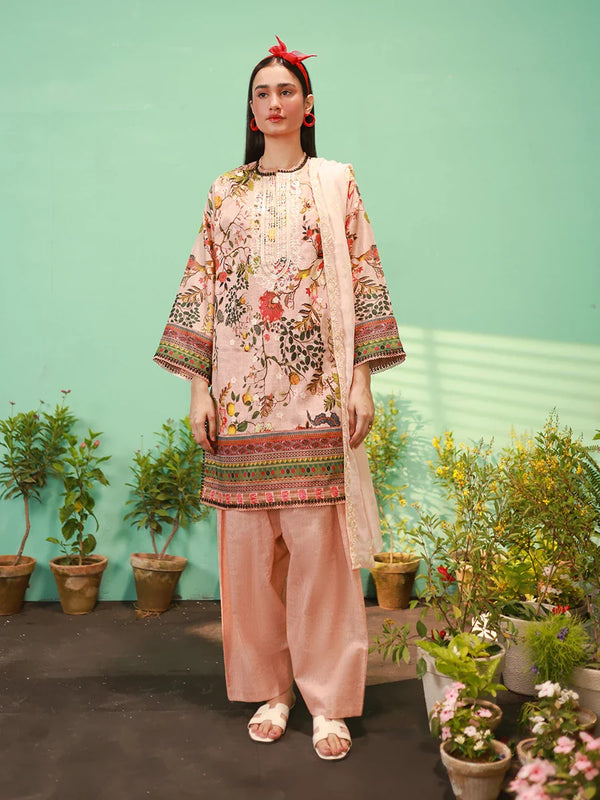 3PC STITCHED LAWN EMBROIDERED SUIT