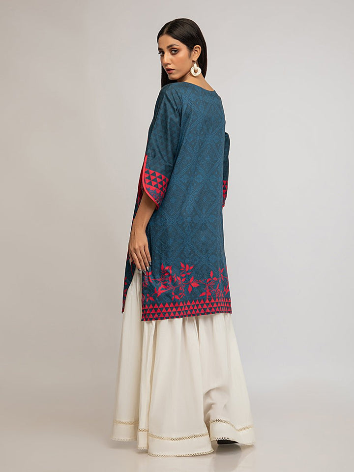 Embroidered Lawn Shirt with Chiffon Dupatta I 3pc (WK-00261A) - SalitexOnline