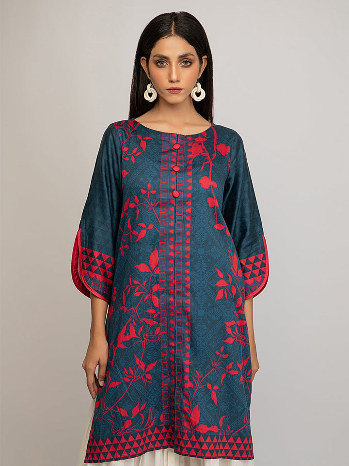 Embroidered Lawn Shirt with Chiffon Dupatta I 3pc (WK-00261A) - SalitexOnline