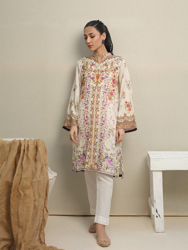 Stitched Printed Lawn Shirt with Embroidered Front & Lawn Jacquard Dupatta I Festive Poshmal 3pc (WK-311A) - SalitexOnline