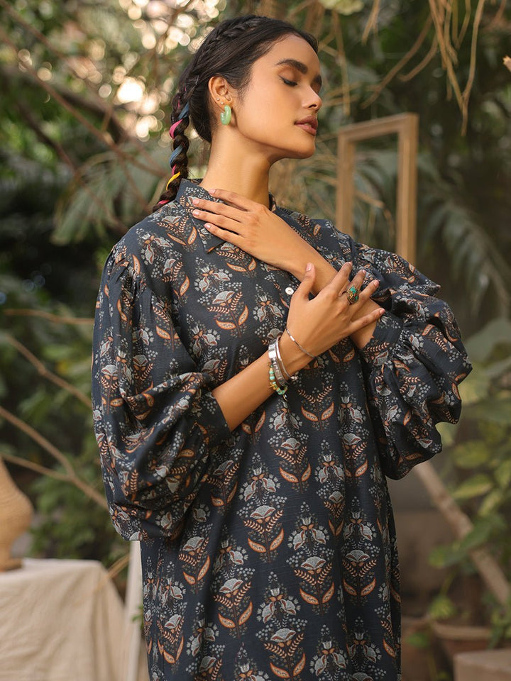 Stitched Printed Lawn Shirt with Embroidered Front & Lawn Jacquard Dupatta I Festive Poshmal 3pc (WK-310A) - SalitexOnline