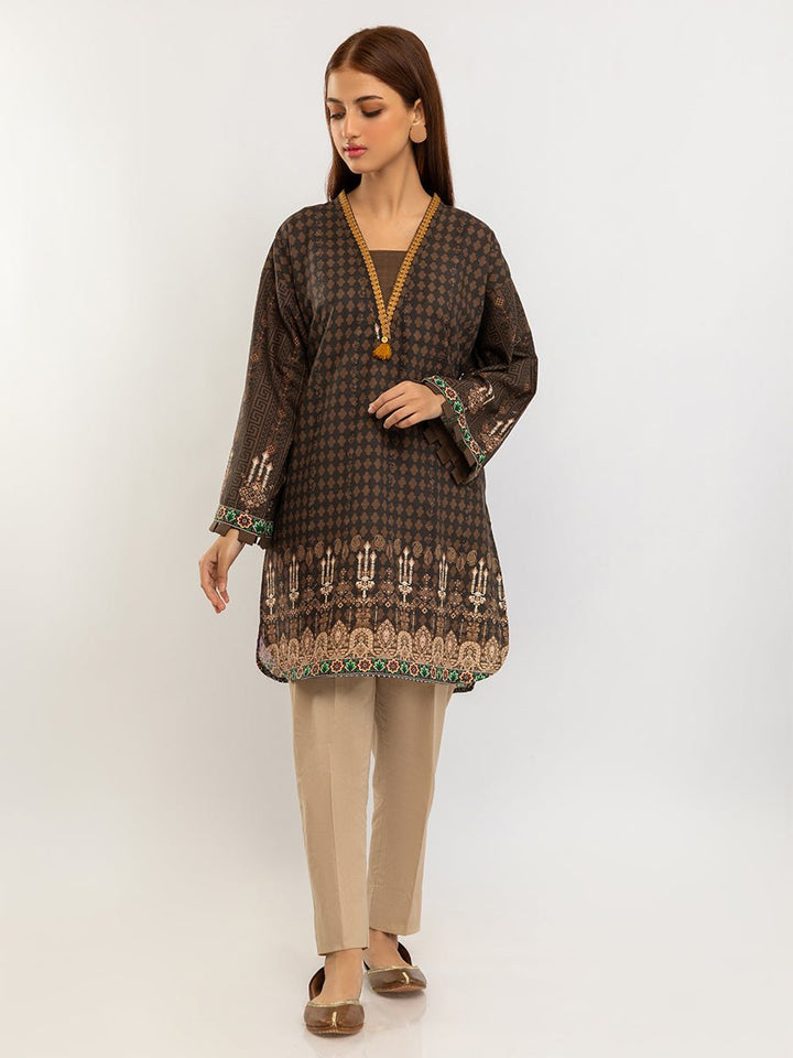 Stitched Digital Printed Embroidered Lawn Kurta with Embellishments I 1Pc Casual Pret (CP-06) - SalitexOnline