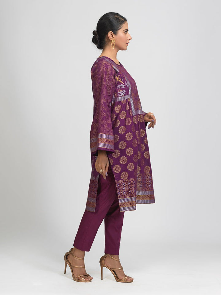 3pc Digital Cotton Satin Embroidered Shirt with Digital Tissue Silk Dupatta - CS (WK-00581) - SalitexOnline
